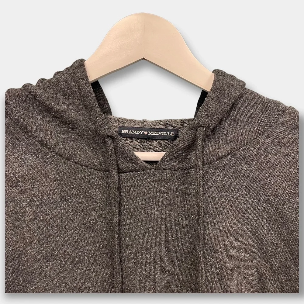 Brandy Melville Dark Grey Cropped Hoodie